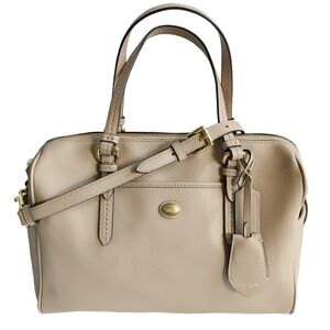 Coach Peyton Nancy Satchel F31403 Beige  Saffiano Leather Purse